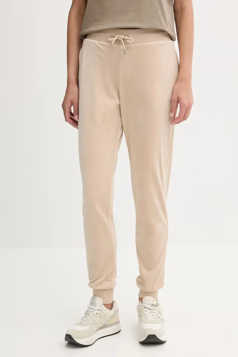 Guess pantaloni da tuta in velluto COUTURE donna colore beige V3BB27 K0232