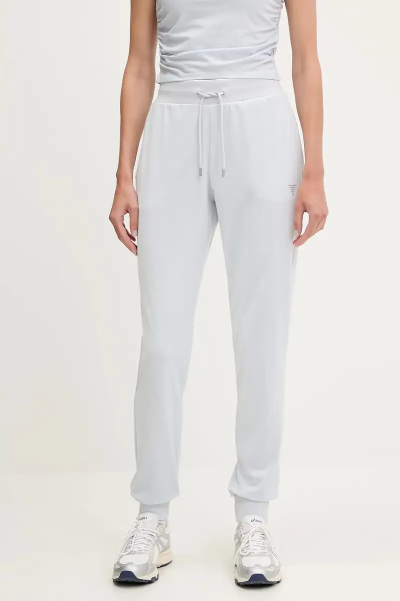 Guess pantaloni da tuta in velluto COUTURE donna colore blu V3BB27 K0232