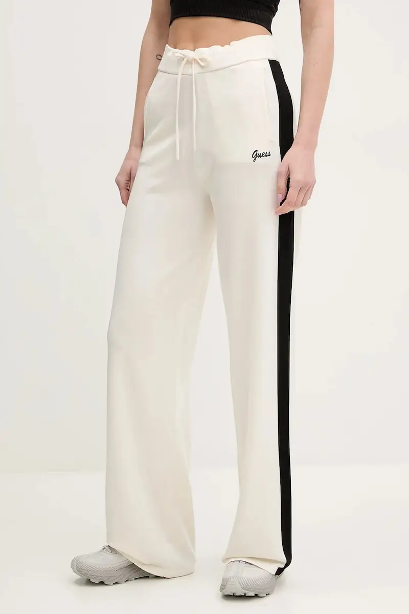 Guess pantaloni tuta donna colore beige con applicazione V5GB00 Z3D60