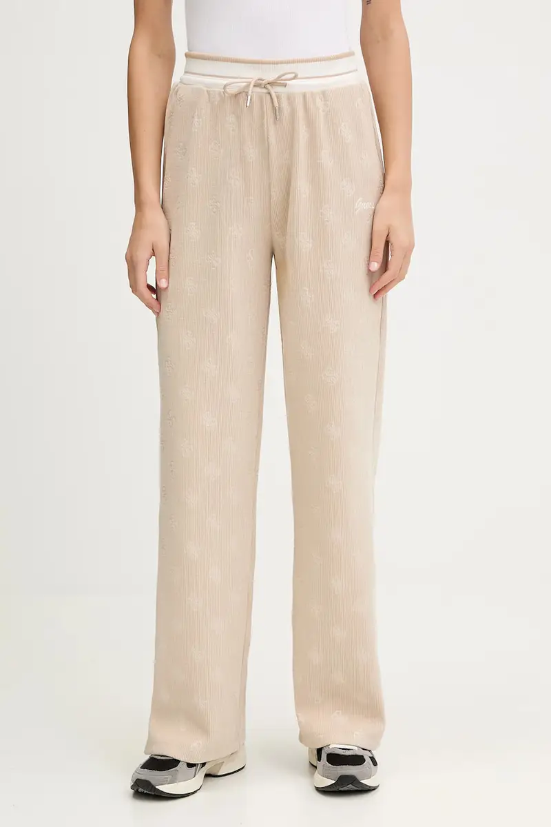 Guess pantaloni tuta PAULINA donna colore beige V5BB00 K1902