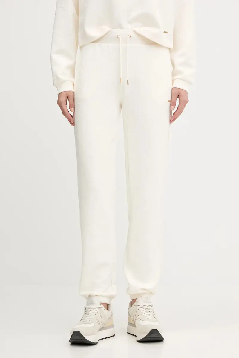 Guess pantaloni tuta PEONY donna colore beige V5YB06 KBSL2