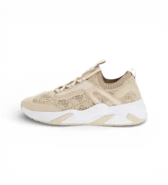 Guess per donna FLPGENFAM12 Sneakers beige Genga, Basso, Stringhe, Casual
