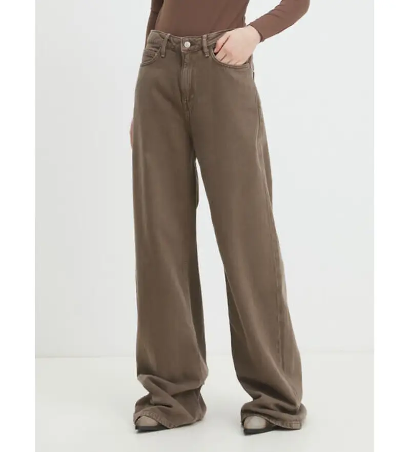 Guess per donna W5RA82WFD53 Pantaloni marroni a campana, Marrone, Casual, Lyocell