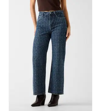 Guess per donna W6RA1AD6851 Pantaloni blu a gamba larga, Casual, Cotone