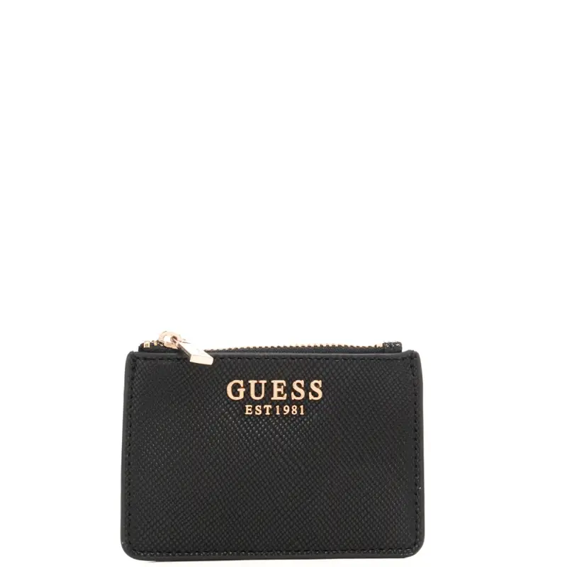 Guess portacarte da donna con finitura martellata e tasche sul retro nero
