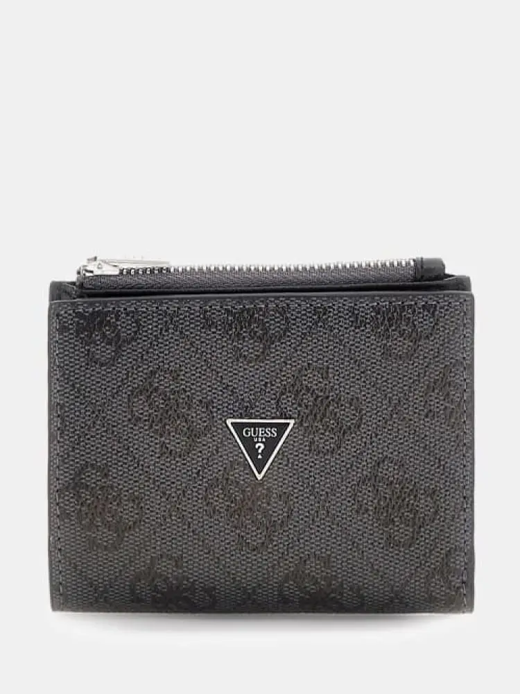 Guess portacarte uomo milano in pelle nera con porta monete