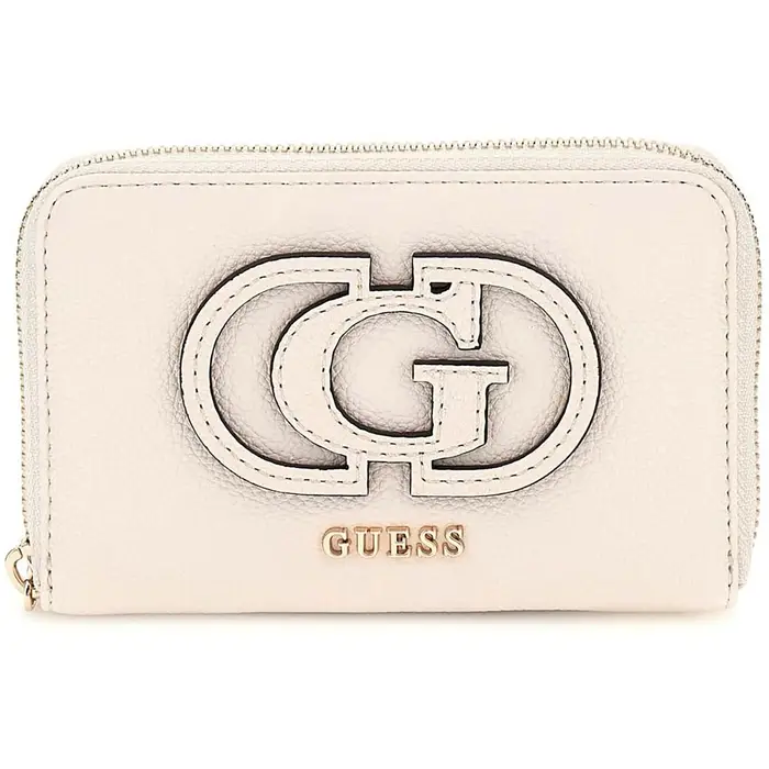 Guess Portamonete Calebra Slg Medium Zip Around Bianco