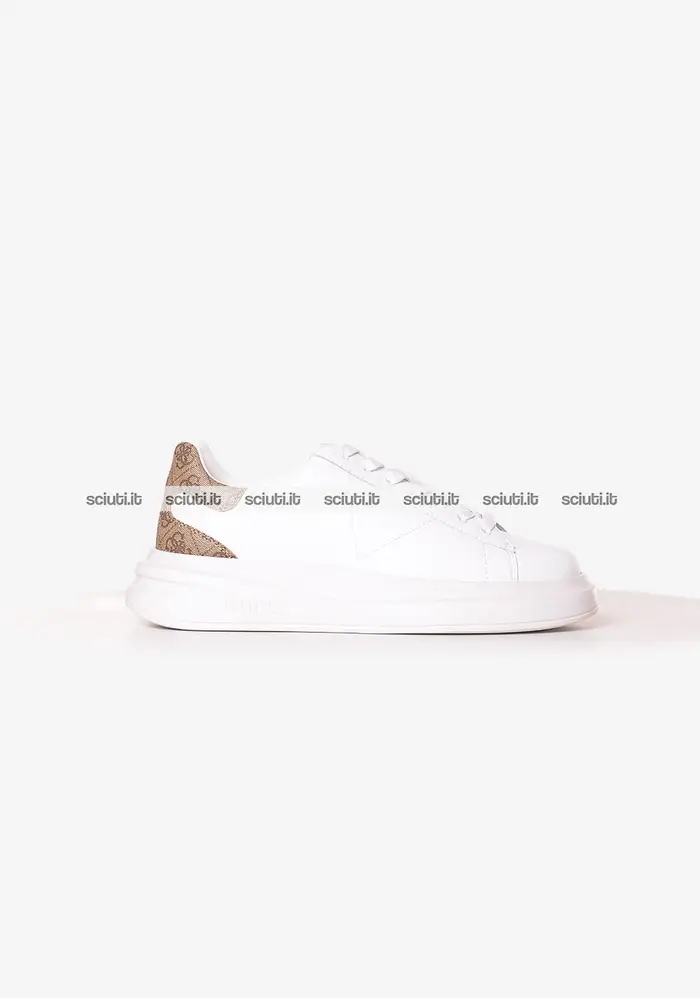 Scarpe Guess uomo bianche Elba dettagli logo beige