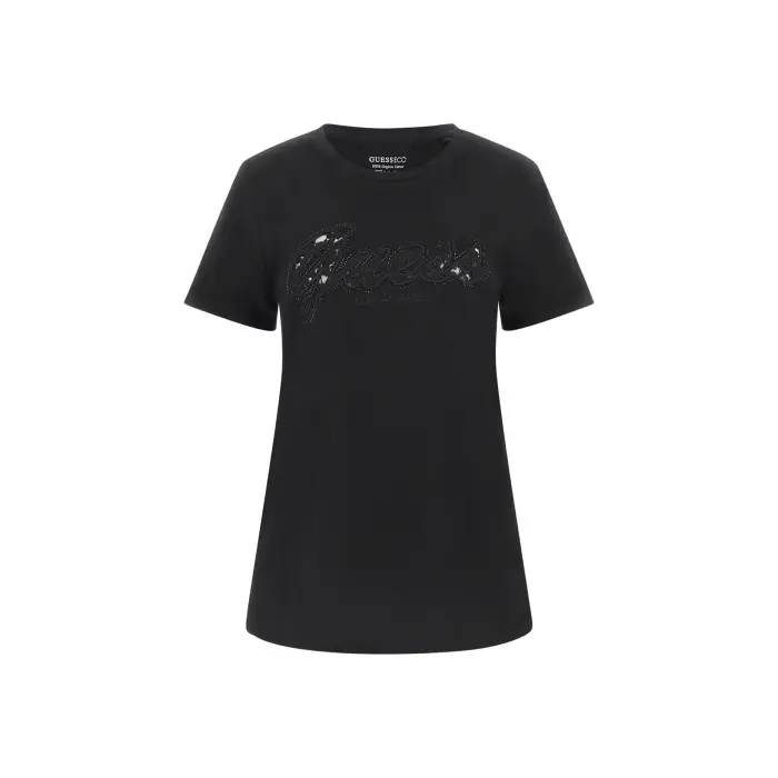 T-shirt da donna Guess Script Lace Logo Easy