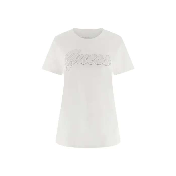 T-shirt da donna Guess Script Lace Logo Easy