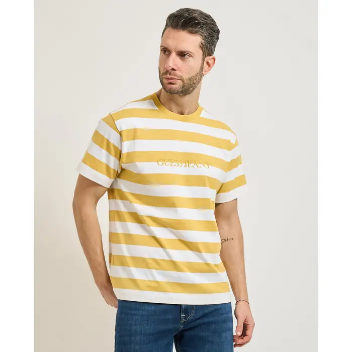 Guess Jeans T-shirt M4YI84 K9XF1 Giallo Regular Fit miniatura 3