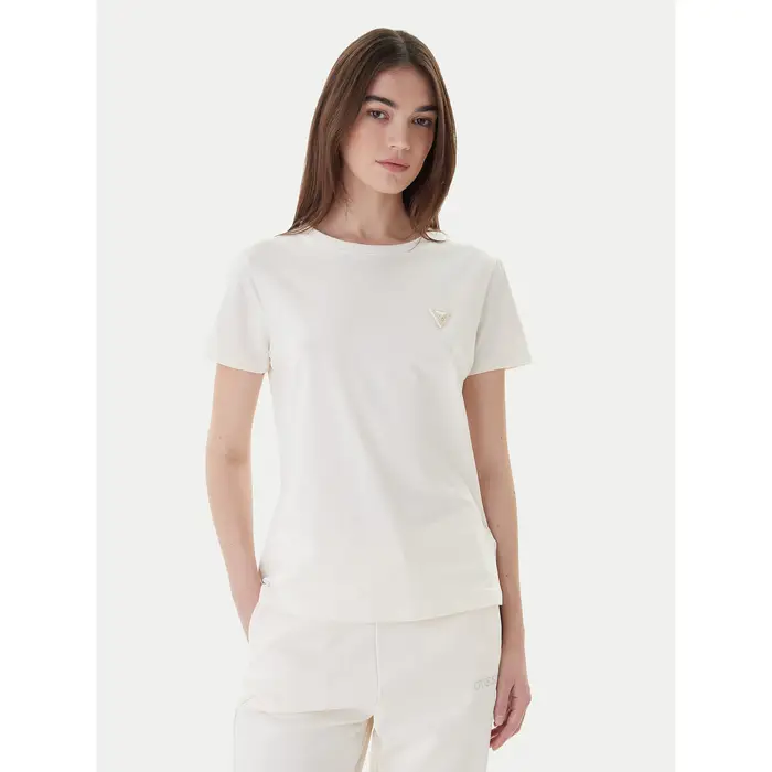 T-shirt V4YI09 J1314 Écru Oversize Crema