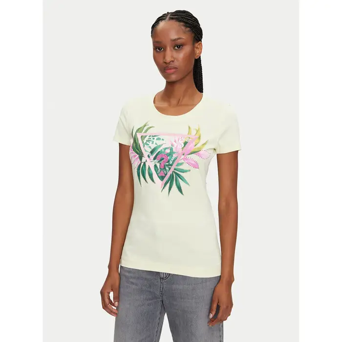 T-shirt W5GI07 J1314 Giallo Regular Fit