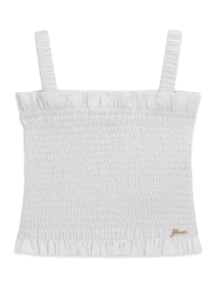 Guess top bianco bambina mini logo