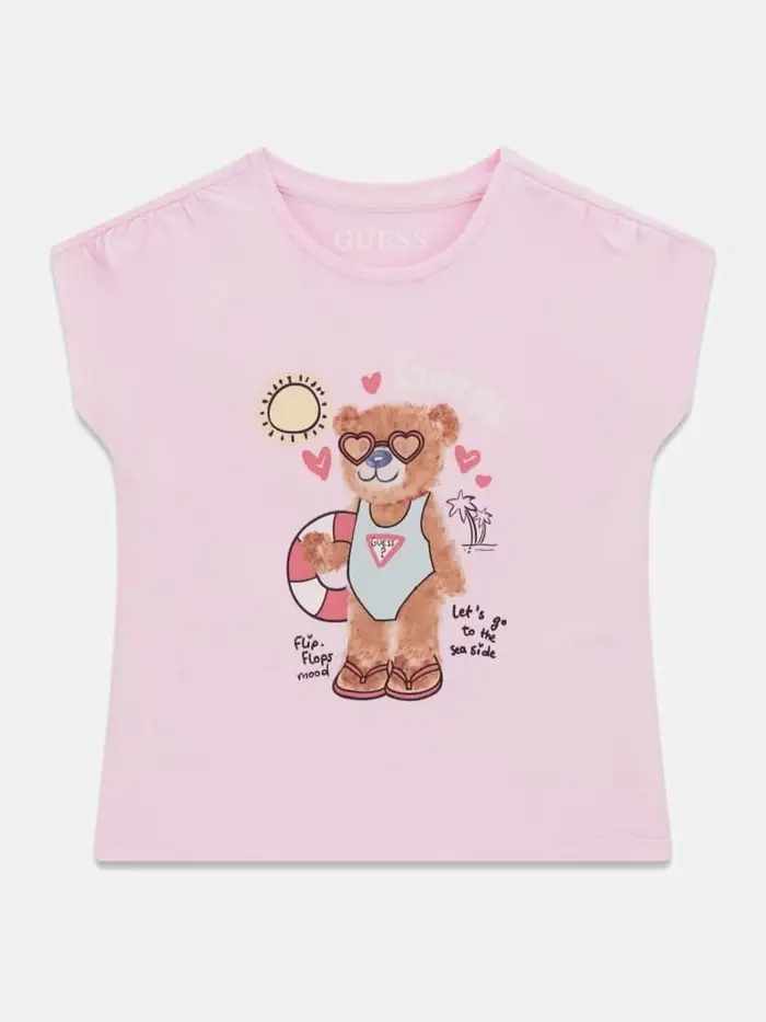 Guess tshirt rosa bambina con logo