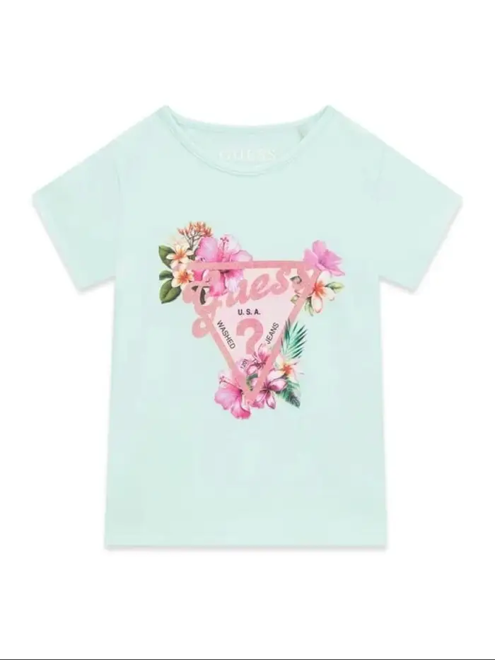 Guess tshirt verde bambina maxi logo