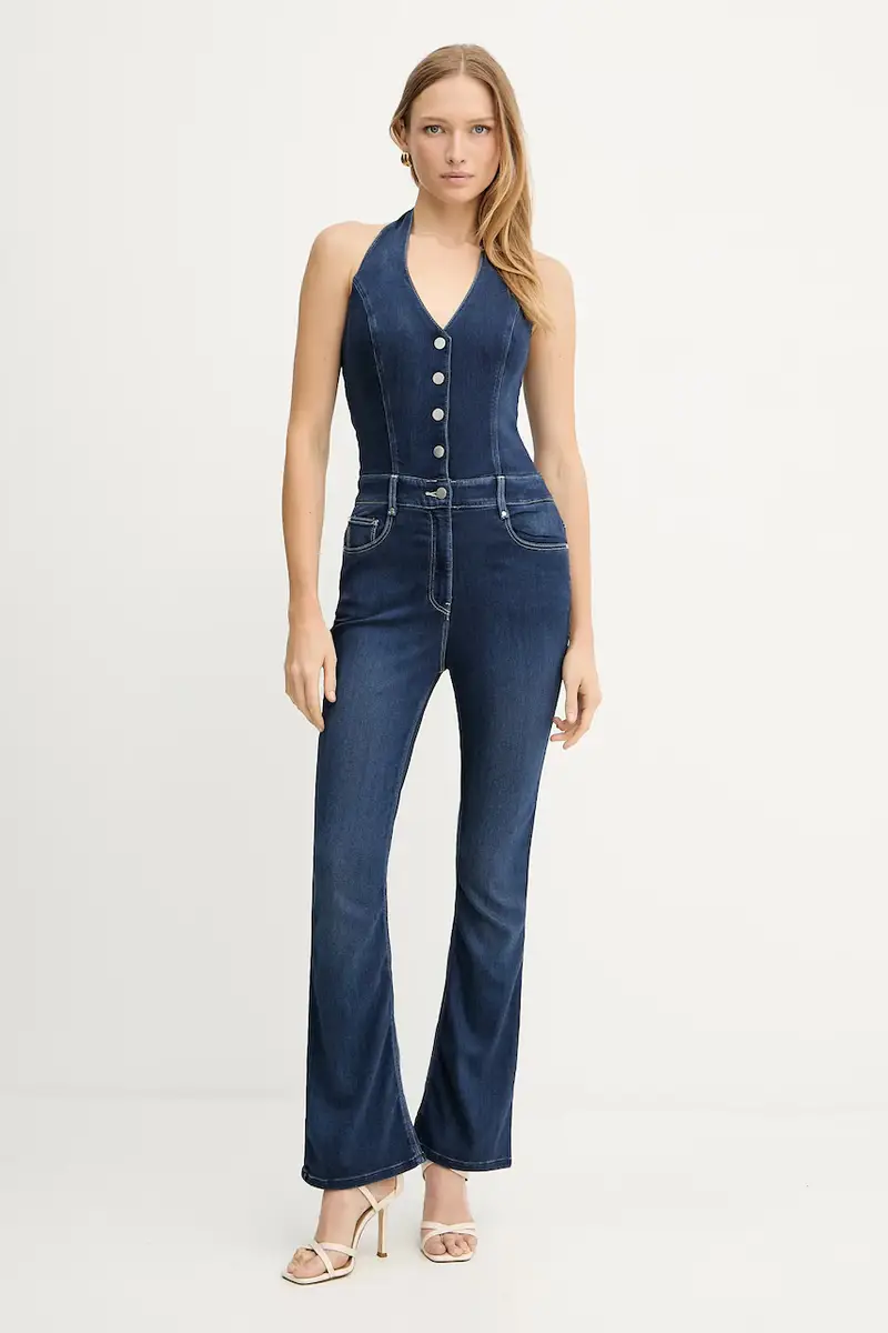 Guess tuta in denim BETSY colore blu navy W5YD57 D0782