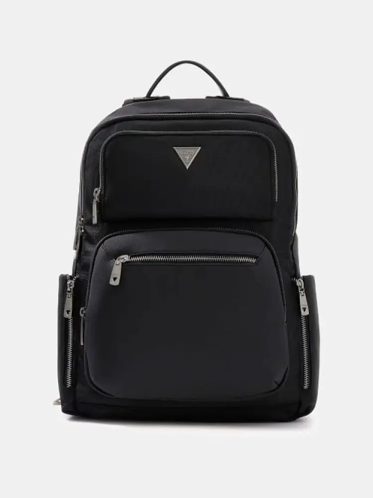 Guess zaino berna in cordura nera con logo