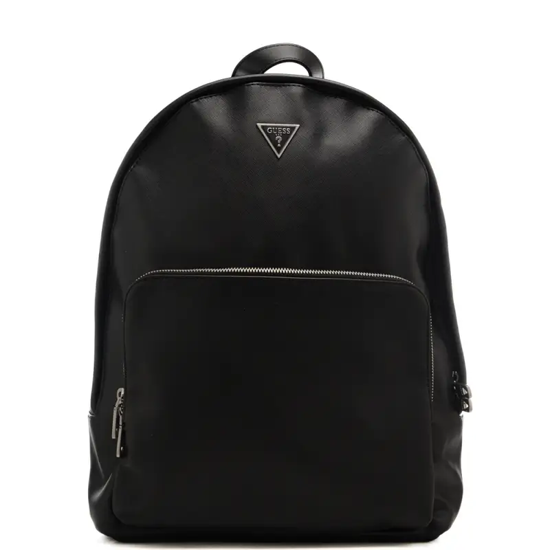Guess zaino da uomo con triangolo logato sul davanti e tasca con zip nero