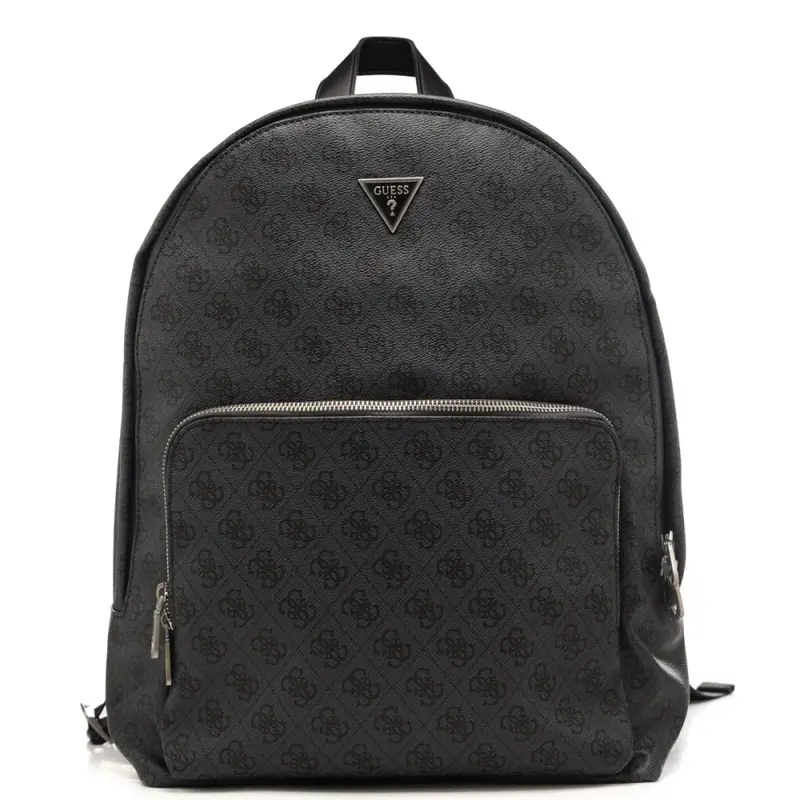 Guess zaino da uomo in pelle martellata con logo 4g all over nero lime