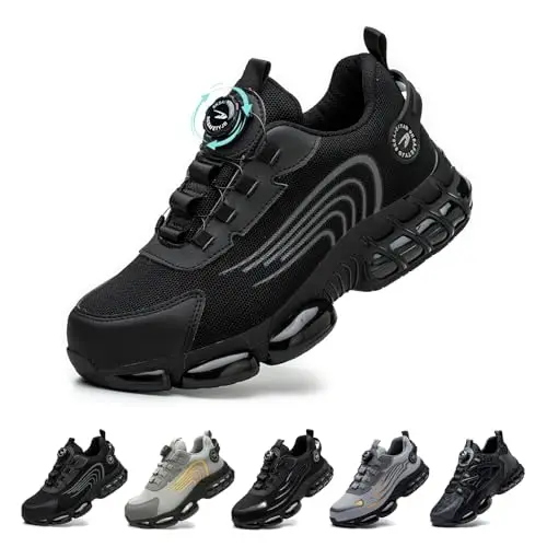 Gugifcto Scarpe Antinfortunistiche Uomo Donna Moda Sneakers Antiscivolo Leggere Traspiranti Rilascio Comode Rapido