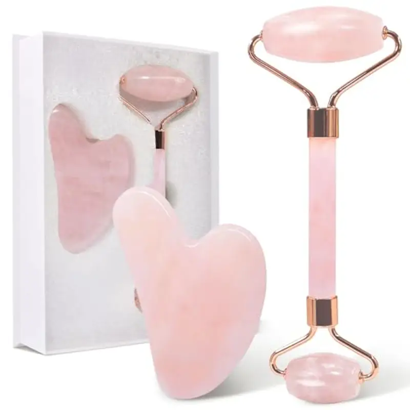 GUGUG Gua Sha Rullo di Giada per il Viso, Guasha Pietra Jade Roller, Pietra Gua Sha Giada per la Donna, Già Sha, Rilassamento dei Muscoli