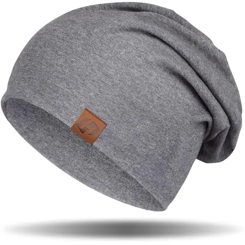 GXCROR Berretto unisex, in cotone, morbido e sottile, leggero, traspirante, per tutte le stagioni, grigio., Taglia
