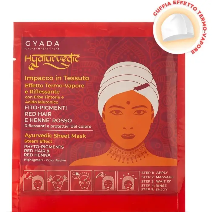 Gyada Cosmetics Hyalurvedic Impacco Ayurvedico In Tessuto Riflessante Capelli rossi 60 ml
