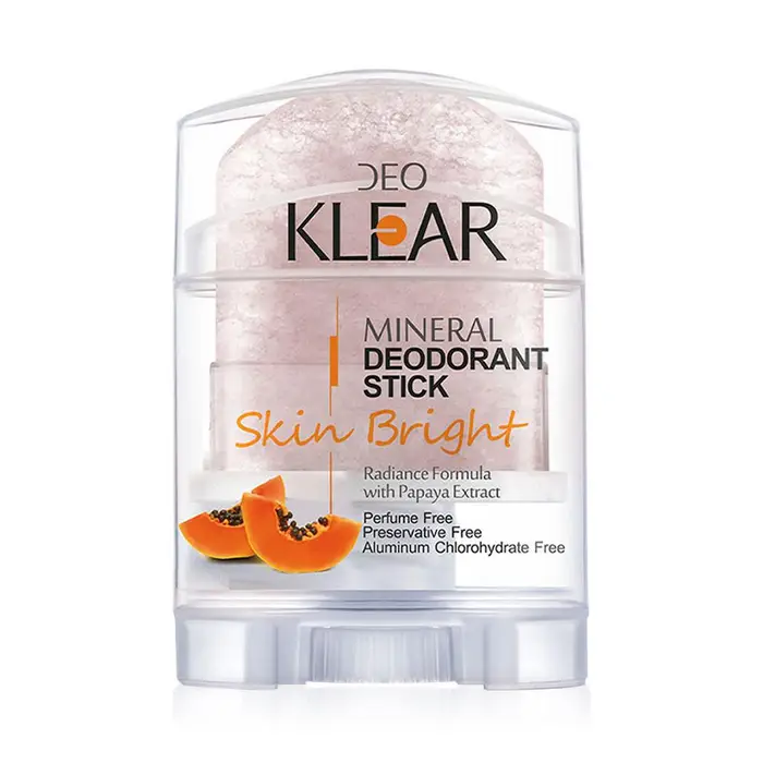 DEOKLEAR Deodorante minerale stick 70 g (Pelle luminosa) - Formula illuminante con estratto di papaya 70 g