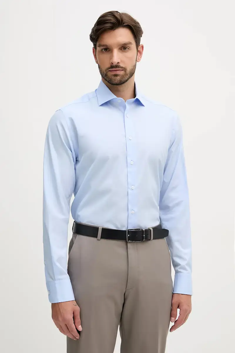 Hackett London camicia in cotone uomo colore blu HM304529
