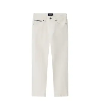 per ragazzo HK2100009 Pantaloni Relax Fit Ecru Wash Bianco (15años= 170cm), Casual, Cotone, moda per bambini