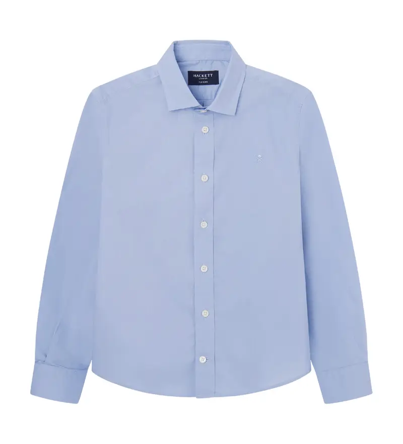 Hackett London per ragazzo HK301706 Camicia Cerimoniale Blu In Popeline (9Años= 134cm), Casual, Cotone, Manica lunga, moda per bambini