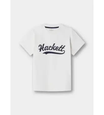 Hackett London per ragazzo HK5000020 T-shirt bianca con logo (K02), Bianco, Casual, Cotone, Manica corta, moda per bambini