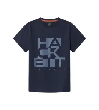 Hackett London per ragazzo HK5000035 Maglietta Navy Blocker (15Años= 170cm), Casual, Cotone, Manica corta, moda per bambini Blu