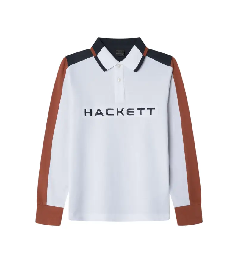 Hackett London per ragazzo HK5500004 Hs Multi Ls (11Años= 146cm), Bianco, Casual, Cotone, Manica lunga, moda per bambini