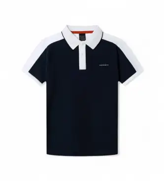 Hackett London per ragazzo HK5600033 Polo Members Col Block marino (15Años= 170cm), Casual, Cotone, Manica corta, Navy, moda per bambini Blu