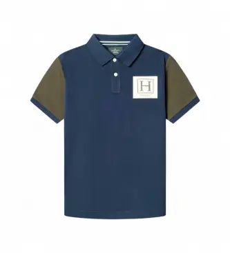 Hackett London per ragazzo HK5600038 Polo Multi marino (13Años= 157cm), Casual, Cotone, Manica corta, Navy, moda per bambini Blu