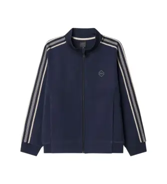 per ragazzo HK5800037 Felpa blu navy HS Tape Track FZ (15años= 170cm), Casual, Cotone, Manica lunga, moda per bambini