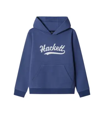 Hackett London per ragazzo HK5800045 Felpa con logo blu navy (13Años= 157cm), Casual, Cotone, moda per bambini