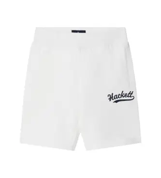 Hackett London per ragazzo HK5800046 Pantaloncini con logo bianco (9años= 134cm), Casual, Cotone, moda per bambini