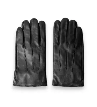 Hackett London per uomo HM0400132 Guanti in pelle nera Commuter Touch, Nero, Casual, Classico