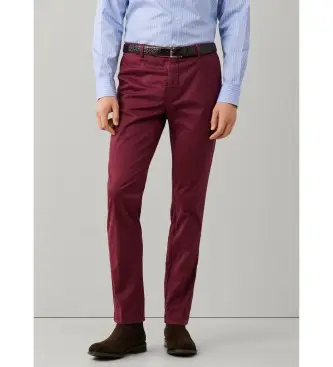 Hackett London per uomo HM2100116 pantaloni chino Kensington color bordeaux (38/32), Casual, Cotone