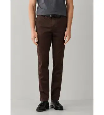 Hackett London per uomo HM2100116 pantaloni chino Kensington marroni (33/30), Marrone, Casual, Cotone