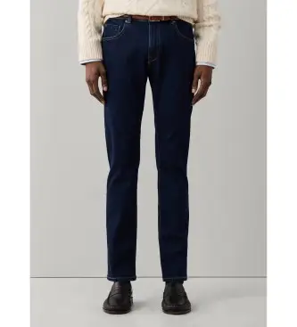 Hackett London per uomo HM2100182 Jeans Powerflex Rinse Wsh blu marino (33/30), Casual, Cotone, Denim