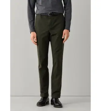 Hackett London per uomo HM2100188 Pantaloni verdi Devon Texture (33/30), Casual, Verde, Cotone, Classico