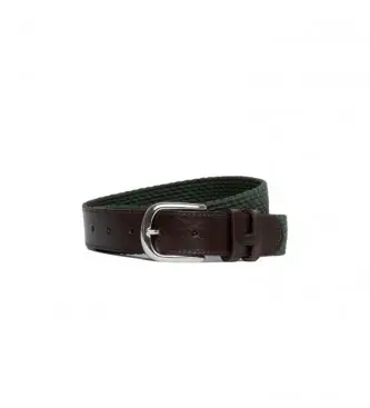 Hackett London per uomo HM413225 Cintura verde per paracadute, Casual, Poliestere, Pelle