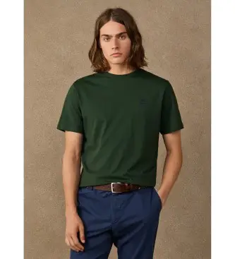 Hackett London per uomo HM5000147 T-shirt con piccolo logo verde H, Casual, Cotone, Manica corta Blu