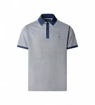 Hackett London per uomo HM5600221 Polo Two Tone grigio, blu, Casual, Cotone, Classico, Manica corta