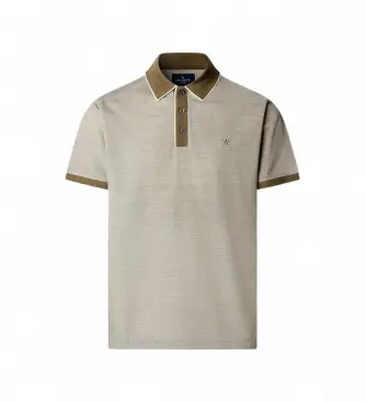 Hackett London per uomo HM5600221 Polo Two Tone grigio, Casual, Cotone, Classico, Manica corta Verde