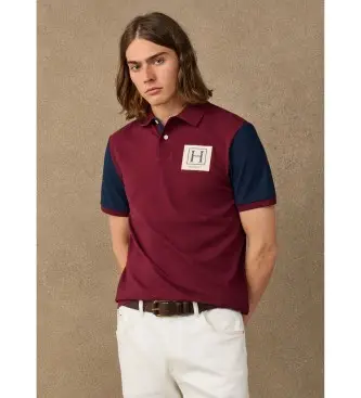 Hackett London per uomo HM5600225 Polo Multi bordeaux, Casual, Cotone, Manica corta Blu